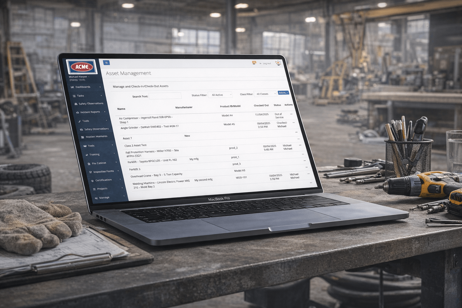 Asset management and tracking in Simple Safety Coach
